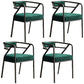 Glam Metal Kitchen and Dining Room Chair Open Back Dining Side Chairs Green Velvet 4 Piece Set Clearhalo 'Dining Chairs' 'Dining Tables & Seating' 'dining_chair' 'furn' 'furn_dining_chair' 'Furniture' 'furniture_dining_chair' 'Kitchen & Dining Furniture' 4832718