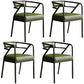 Glam Metal Kitchen and Dining Room Chair Open Back Dining Side Chairs Green Leather 4 Piece Set Clearhalo 'Dining Chairs' 'Dining Tables & Seating' 'dining_chair' 'furn' 'furn_dining_chair' 'Furniture' 'furniture_dining_chair' 'Kitchen & Dining Furniture' 4832721