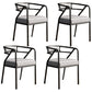 Glam Metal Kitchen and Dining Room Chair Open Back Dining Side Chairs Light Gray Leather 4 Piece Set Clearhalo 'Dining Chairs' 'Dining Tables & Seating' 'dining_chair' 'furn' 'furn_dining_chair' 'Furniture' 'furniture_dining_chair' 'Kitchen & Dining Furniture' 4832730