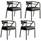 Glam Metal Kitchen and Dining Room Chair Open Back Dining Side Chairs Matte Black Leather 4 Piece Set Clearhalo 'Dining Chairs' 'Dining Tables & Seating' 'dining_chair' 'furn' 'furn_dining_chair' 'Furniture' 'furniture_dining_chair' 'Kitchen & Dining Furniture' 4832739