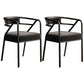 Glam Metal Kitchen and Dining Room Chair Open Back Dining Side Chairs Matte Black Velvet 2 Piece Set Clearhalo 'Dining Chairs' 'Dining Tables & Seating' 'dining_chair' 'furn' 'furn_dining_chair' 'Furniture' 'furniture_dining_chair' 'Kitchen & Dining Furniture' 4832741