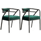 Glam Metal Kitchen and Dining Room Chair Open Back Dining Side Chairs Light Green Velvet 2 Piece Set Clearhalo 'Dining Chairs' 'Dining Tables & Seating' 'dining_chair' 'furn' 'furn_dining_chair' 'Furniture' 'furniture_dining_chair' 'Kitchen & Dining Furniture' 4832747
