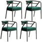 Glam Metal Kitchen and Dining Room Chair Open Back Dining Side Chairs Light Green Velvet 4 Piece Set Clearhalo 'Dining Chairs' 'Dining Tables & Seating' 'dining_chair' 'furn' 'furn_dining_chair' 'Furniture' 'furniture_dining_chair' 'Kitchen & Dining Furniture' 4832748