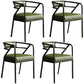 Glam Metal Kitchen and Dining Room Chair Open Back Dining Side Chairs Light Green Leather 4 Piece Set Clearhalo 'Dining Chairs' 'Dining Tables & Seating' 'dining_chair' 'furn' 'furn_dining_chair' 'Furniture' 'furniture_dining_chair' 'Kitchen & Dining Furniture' 4832751