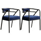 Glam Metal Kitchen and Dining Room Chair Open Back Dining Side Chairs Light Blue Velvet 2 Piece Set Clearhalo 'Dining Chairs' 'Dining Tables & Seating' 'dining_chair' 'furn' 'furn_dining_chair' 'Furniture' 'furniture_dining_chair' 'Kitchen & Dining Furniture' 4832753