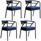 Glam Metal Kitchen and Dining Room Chair Open Back Dining Side Chairs Light Blue Velvet 4 Piece Set Clearhalo 'Dining Chairs' 'Dining Tables & Seating' 'dining_chair' 'furn' 'furn_dining_chair' 'Furniture' 'furniture_dining_chair' 'Kitchen & Dining Furniture' 4832754