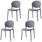 Modern Style Stackable Plastic Chair Open Back Dining Side Chair (Set of 4) Grey 4 Piece Set Clearhalo 'Dining Chairs' 'Dining Tables & Seating' 'dining_chair' 'furn' 'furn_dining_chair' 'Furniture' 'furniture_dining_chair' 'Kitchen & Dining Furniture' 4832757