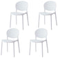 Modern Style Stackable Plastic Chair Open Back Dining Side Chair (Set of 4) White 4 Piece Set Clearhalo 'Dining Chairs' 'Dining Tables & Seating' 'dining_chair' 'furn' 'furn_dining_chair' 'Furniture' 'furniture_dining_chair' 'Kitchen & Dining Furniture' 4832758