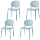 Modern Style Stackable Plastic Chair Open Back Dining Side Chair (Set of 4) Blue 4 Piece Set Clearhalo 'Dining Chairs' 'Dining Tables & Seating' 'dining_chair' 'furn' 'furn_dining_chair' 'Furniture' 'furniture_dining_chair' 'Kitchen & Dining Furniture' 4832765
