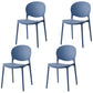 Modern Style Stackable Plastic Chair Open Back Dining Side Chair (Set of 4) Dark Blue 4 Piece Set Clearhalo 'Dining Chairs' 'Dining Tables & Seating' 'dining_chair' 'furn' 'furn_dining_chair' 'Furniture' 'furniture_dining_chair' 'Kitchen & Dining Furniture' 4832766