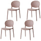 Modern Style Stackable Plastic Chair Open Back Dining Side Chair (Set of 4) Beige 4 Piece Set Clearhalo 'Dining Chairs' 'Dining Tables & Seating' 'dining_chair' 'furn' 'furn_dining_chair' 'Furniture' 'furniture_dining_chair' 'Kitchen & Dining Furniture' 4832768