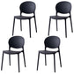 Modern Style Stackable Plastic Chair Open Back Dining Side Chair (Set of 4) Black 4 Piece Set Clearhalo 'Dining Chairs' 'Dining Tables & Seating' 'dining_chair' 'furn' 'furn_dining_chair' 'Furniture' 'furniture_dining_chair' 'Kitchen & Dining Furniture' 4832771