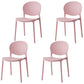 Modern Style Stackable Plastic Chair Open Back Dining Side Chair (Set of 4) Pink 4 Piece Set Clearhalo 'Dining Chairs' 'Dining Tables & Seating' 'dining_chair' 'furn' 'furn_dining_chair' 'Furniture' 'furniture_dining_chair' 'Kitchen & Dining Furniture' 4832776