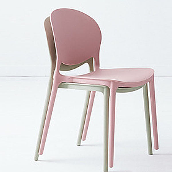 Modern Style Stackable Plastic Chair Open Back Dining Side Chair (Set of 4) Clearhalo 'Dining Chairs' 'Dining Tables & Seating' 'dining_chair' 'furn' 'furn_dining_chair' 'Furniture' 'furniture_dining_chair' 'Kitchen & Dining Furniture' 4832777