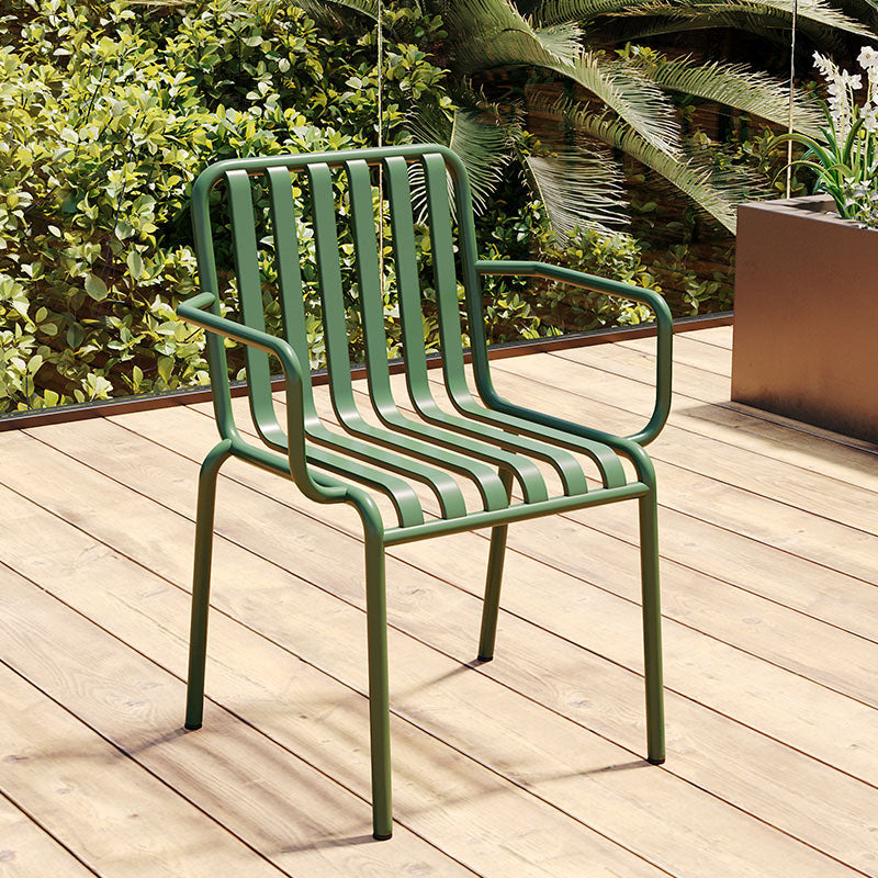 Contemporary Metal Kitchen and Dining Room Chair Slat Back Side Chair Green 1 Piece Clearhalo 'Dining Chairs' 'Dining Tables & Seating' 'dining_chair' 'furn' 'furn_dining_chair' 'Furniture' 'furniture_dining_chair' 'Kitchen & Dining Furniture' 4832782