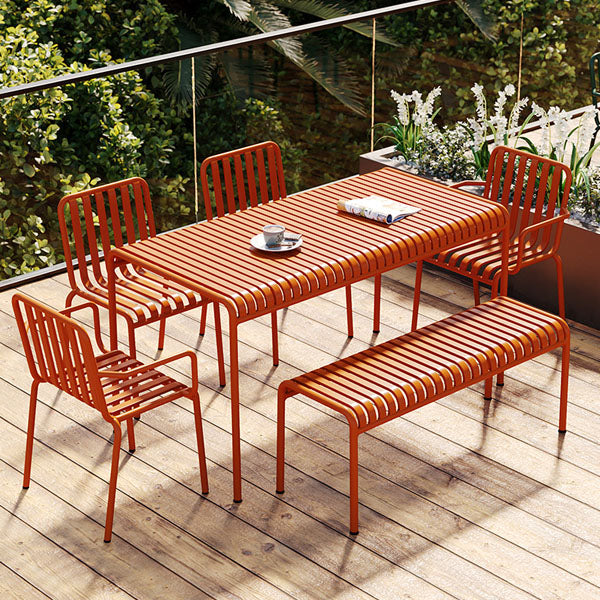 Contemporary Metal Kitchen and Dining Room Chair Slat Back Side Chair Clearhalo 'Dining Chairs' 'Dining Tables & Seating' 'dining_chair' 'furn' 'furn_dining_chair' 'Furniture' 'furniture_dining_chair' 'Kitchen & Dining Furniture' 4832783