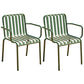 Contemporary Metal Kitchen and Dining Room Chair Slat Back Side Chair Green 2 Piece Set Clearhalo 'Dining Chairs' 'Dining Tables & Seating' 'dining_chair' 'furn' 'furn_dining_chair' 'Furniture' 'furniture_dining_chair' 'Kitchen & Dining Furniture' 4832784