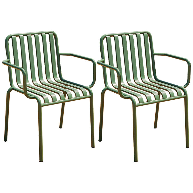 Contemporary Metal Kitchen and Dining Room Chair Slat Back Side Chair Green 2 Piece Set Clearhalo 'Dining Chairs' 'Dining Tables & Seating' 'dining_chair' 'furn' 'furn_dining_chair' 'Furniture' 'furniture_dining_chair' 'Kitchen & Dining Furniture' 4832784