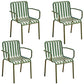 Contemporary Metal Kitchen and Dining Room Chair Slat Back Side Chair Green 4 Piece Set Clearhalo 'Dining Chairs' 'Dining Tables & Seating' 'dining_chair' 'furn' 'furn_dining_chair' 'Furniture' 'furniture_dining_chair' 'Kitchen & Dining Furniture' 4832785