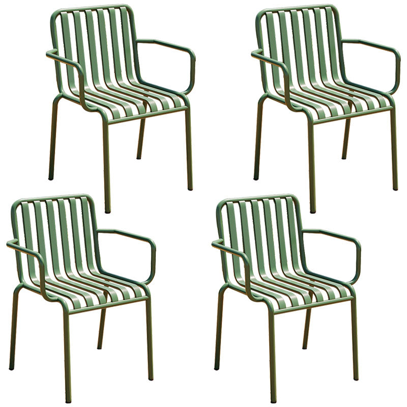 Contemporary Metal Kitchen and Dining Room Chair Slat Back Side Chair Green 4 Piece Set Clearhalo 'Dining Chairs' 'Dining Tables & Seating' 'dining_chair' 'furn' 'furn_dining_chair' 'Furniture' 'furniture_dining_chair' 'Kitchen & Dining Furniture' 4832785