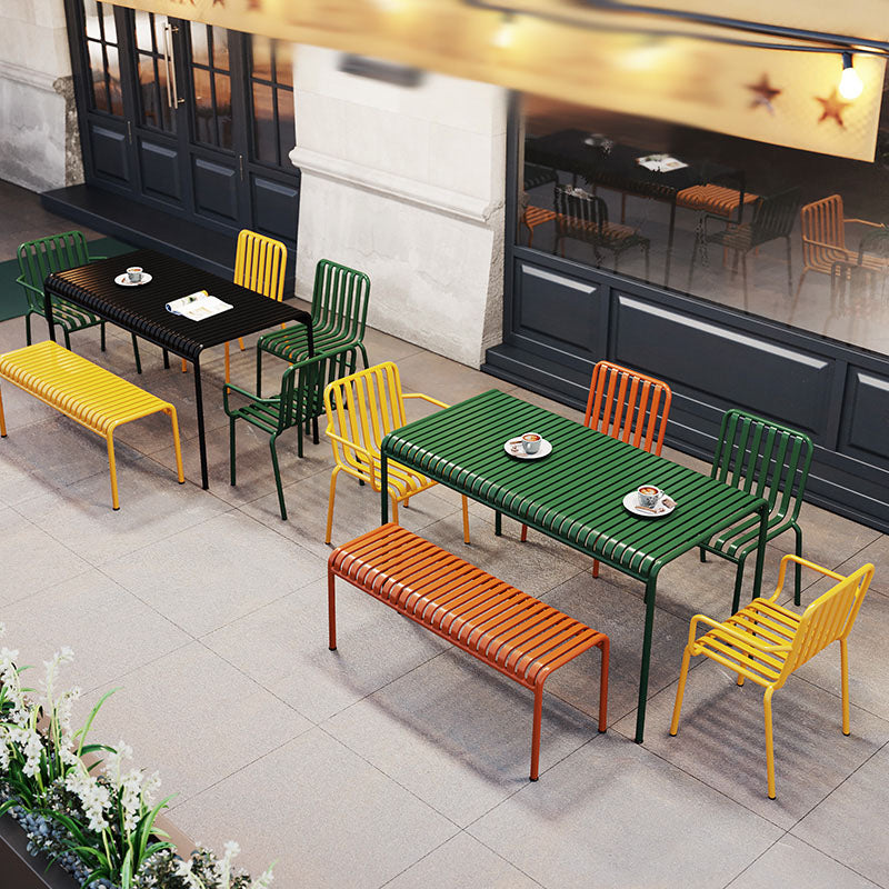 Contemporary Metal Kitchen and Dining Room Chair Slat Back Side Chair Clearhalo 'Dining Chairs' 'Dining Tables & Seating' 'dining_chair' 'furn' 'furn_dining_chair' 'Furniture' 'furniture_dining_chair' 'Kitchen & Dining Furniture' 4832786