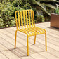 Contemporary Metal Kitchen and Dining Room Chair Slat Back Side Chair Light Yellow 1 Piece Clearhalo 'Dining Chairs' 'Dining Tables & Seating' 'dining_chair' 'furn' 'furn_dining_chair' 'Furniture' 'furniture_dining_chair' 'Kitchen & Dining Furniture' 4832787