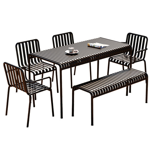 Contemporary Metal Kitchen and Dining Room Chair Slat Back Side Chair Clearhalo 'Dining Chairs' 'Dining Tables & Seating' 'dining_chair' 'furn' 'furn_dining_chair' 'Furniture' 'furniture_dining_chair' 'Kitchen & Dining Furniture' 4832788