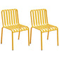 Contemporary Metal Kitchen and Dining Room Chair Slat Back Side Chair Light Yellow 2 Piece Set Clearhalo 'Dining Chairs' 'Dining Tables & Seating' 'dining_chair' 'furn' 'furn_dining_chair' 'Furniture' 'furniture_dining_chair' 'Kitchen & Dining Furniture' 4832790