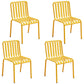 Contemporary Metal Kitchen and Dining Room Chair Slat Back Side Chair Light Yellow 4 Piece Set Clearhalo 'Dining Chairs' 'Dining Tables & Seating' 'dining_chair' 'furn' 'furn_dining_chair' 'Furniture' 'furniture_dining_chair' 'Kitchen & Dining Furniture' 4832791