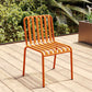 Contemporary Metal Kitchen and Dining Room Chair Slat Back Side Chair Orange 1 Piece Clearhalo 'Dining Chairs' 'Dining Tables & Seating' 'dining_chair' 'furn' 'furn_dining_chair' 'Furniture' 'furniture_dining_chair' 'Kitchen & Dining Furniture' 4832794