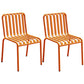 Contemporary Metal Kitchen and Dining Room Chair Slat Back Side Chair Orange 2 Piece Set Clearhalo 'Dining Chairs' 'Dining Tables & Seating' 'dining_chair' 'furn' 'furn_dining_chair' 'Furniture' 'furniture_dining_chair' 'Kitchen & Dining Furniture' 4832796