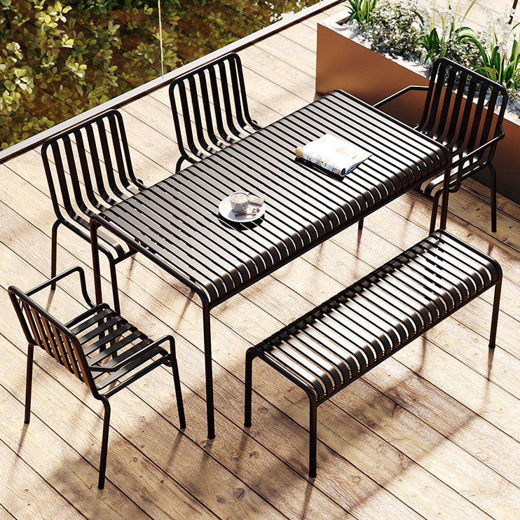 Contemporary Metal Kitchen and Dining Room Chair Slat Back Side Chair Clearhalo 'Dining Chairs' 'Dining Tables & Seating' 'dining_chair' 'furn' 'furn_dining_chair' 'Furniture' 'furniture_dining_chair' 'Kitchen & Dining Furniture' 4832801