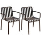 Contemporary Metal Kitchen and Dining Room Chair Slat Back Side Chair Black 2 Piece Set Clearhalo 'Dining Chairs' 'Dining Tables & Seating' 'dining_chair' 'furn' 'furn_dining_chair' 'Furniture' 'furniture_dining_chair' 'Kitchen & Dining Furniture' 4832802