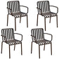 Contemporary Metal Kitchen and Dining Room Chair Slat Back Side Chair Black 4 Piece Set Clearhalo 'Dining Chairs' 'Dining Tables & Seating' 'dining_chair' 'furn' 'furn_dining_chair' 'Furniture' 'furniture_dining_chair' 'Kitchen & Dining Furniture' 4832803