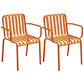 Contemporary Metal Kitchen and Dining Room Chair Slat Back Side Chair Orange Red 2 Piece Set Clearhalo 'Dining Chairs' 'Dining Tables & Seating' 'dining_chair' 'furn' 'furn_dining_chair' 'Furniture' 'furniture_dining_chair' 'Kitchen & Dining Furniture' 4832805