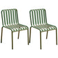 Contemporary Metal Kitchen and Dining Room Chair Slat Back Side Chair Light Green 2 Piece Set Clearhalo 'Dining Chairs' 'Dining Tables & Seating' 'dining_chair' 'furn' 'furn_dining_chair' 'Furniture' 'furniture_dining_chair' 'Kitchen & Dining Furniture' 4832808