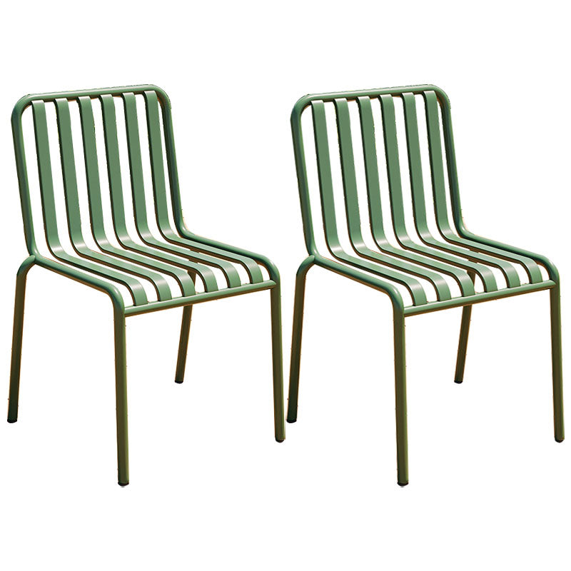 Contemporary Metal Kitchen and Dining Room Chair Slat Back Side Chair Light Green 2 Piece Set Clearhalo 'Dining Chairs' 'Dining Tables & Seating' 'dining_chair' 'furn' 'furn_dining_chair' 'Furniture' 'furniture_dining_chair' 'Kitchen & Dining Furniture' 4832808