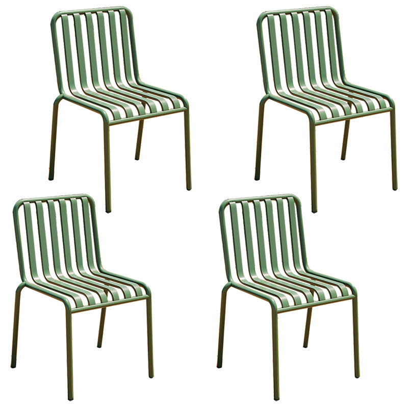 Contemporary Metal Kitchen and Dining Room Chair Slat Back Side Chair Light Green 4 Piece Set Clearhalo 'Dining Chairs' 'Dining Tables & Seating' 'dining_chair' 'furn' 'furn_dining_chair' 'Furniture' 'furniture_dining_chair' 'Kitchen & Dining Furniture' 4832809
