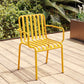 Contemporary Metal Kitchen and Dining Room Chair Slat Back Side Chair Yellow 1 Piece Clearhalo 'Dining Chairs' 'Dining Tables & Seating' 'dining_chair' 'furn' 'furn_dining_chair' 'Furniture' 'furniture_dining_chair' 'Kitchen & Dining Furniture' 4832810