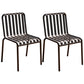 Contemporary Metal Kitchen and Dining Room Chair Slat Back Side Chair Matte Black 2 Piece Set Clearhalo 'Dining Chairs' 'Dining Tables & Seating' 'dining_chair' 'furn' 'furn_dining_chair' 'Furniture' 'furniture_dining_chair' 'Kitchen & Dining Furniture' 4832814