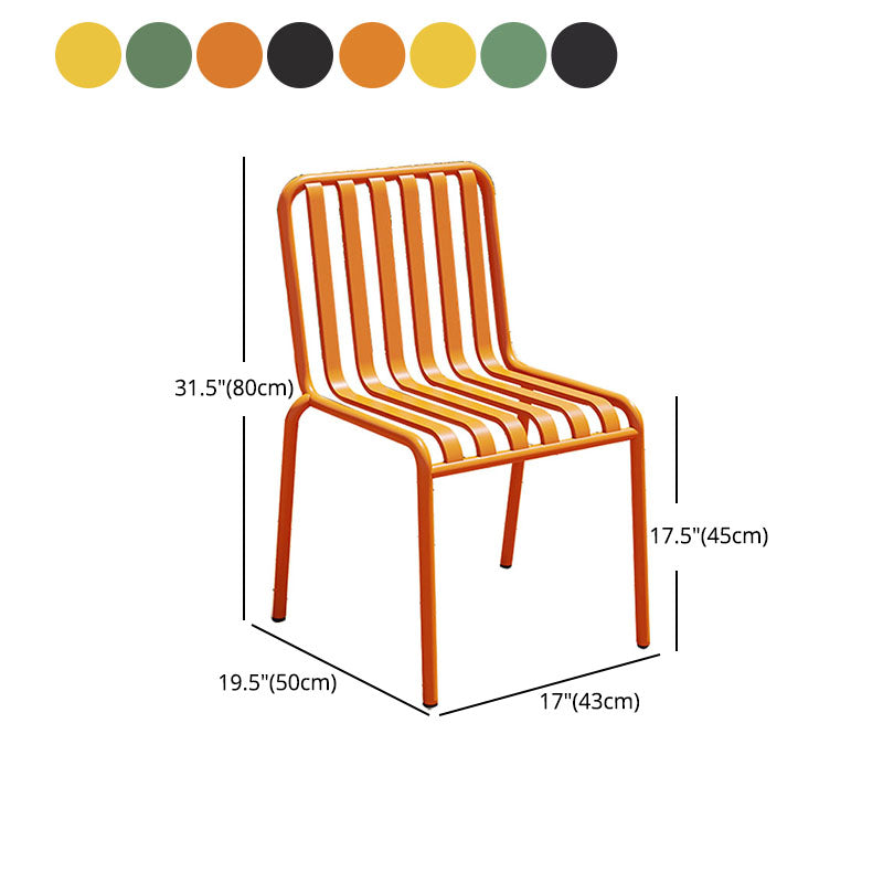 Contemporary Metal Kitchen and Dining Room Chair Slat Back Side Chair Clearhalo 'Dining Chairs' 'Dining Tables & Seating' 'dining_chair' 'furn' 'furn_dining_chair' 'Furniture' 'furniture_dining_chair' 'Kitchen & Dining Furniture' 4832816
