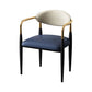 Glam Metal Arm Chair Faux Leather Open Back Dining Side Chair with Upholstered Blue 1 Piece Clearhalo 'Dining Chairs' 'Dining Tables & Seating' 'dining_chair' 'furn' 'furn_dining_chair' 'Furniture' 'furniture_dining_chair' 'Kitchen & Dining Furniture' 4832818