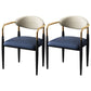 Glam Metal Arm Chair Faux Leather Open Back Dining Side Chair with Upholstered Blue 2 Piece Set Clearhalo 'Dining Chairs' 'Dining Tables & Seating' 'dining_chair' 'furn' 'furn_dining_chair' 'Furniture' 'furniture_dining_chair' 'Kitchen & Dining Furniture' 4832819