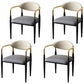 Glam Metal Arm Chair Faux Leather Open Back Dining Side Chair with Upholstered Grey 4 Piece Set Clearhalo 'Dining Chairs' 'Dining Tables & Seating' 'dining_chair' 'furn' 'furn_dining_chair' 'Furniture' 'furniture_dining_chair' 'Kitchen & Dining Furniture' 4832828