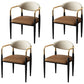 Glam Metal Arm Chair Faux Leather Open Back Dining Side Chair with Upholstered Coffee 4 Piece Set Clearhalo 'Dining Chairs' 'Dining Tables & Seating' 'dining_chair' 'furn' 'furn_dining_chair' 'Furniture' 'furniture_dining_chair' 'Kitchen & Dining Furniture' 4832833