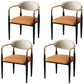 Glam Metal Arm Chair Faux Leather Open Back Dining Side Chair with Upholstered Orange 4 Piece Set Clearhalo 'Dining Chairs' 'Dining Tables & Seating' 'dining_chair' 'furn' 'furn_dining_chair' 'Furniture' 'furniture_dining_chair' 'Kitchen & Dining Furniture' 4832837