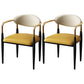 Glam Metal Arm Chair Faux Leather Open Back Dining Side Chair with Upholstered Yellow 2 Piece Set Clearhalo 'Dining Chairs' 'Dining Tables & Seating' 'dining_chair' 'furn' 'furn_dining_chair' 'Furniture' 'furniture_dining_chair' 'Kitchen & Dining Furniture' 4832839