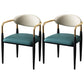 Glam Metal Arm Chair Faux Leather Open Back Dining Side Chair with Upholstered Green 2 Piece Set Clearhalo 'Dining Chairs' 'Dining Tables & Seating' 'dining_chair' 'furn' 'furn_dining_chair' 'Furniture' 'furniture_dining_chair' 'Kitchen & Dining Furniture' 4832842