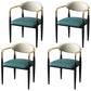 Glam Metal Arm Chair Faux Leather Open Back Dining Side Chair with Upholstered Green 4 Piece Set Clearhalo 'Dining Chairs' 'Dining Tables & Seating' 'dining_chair' 'furn' 'furn_dining_chair' 'Furniture' 'furniture_dining_chair' 'Kitchen & Dining Furniture' 4832843