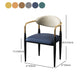 Glam Metal Arm Chair Faux Leather Open Back Dining Side Chair with Upholstered Clearhalo 'Dining Chairs' 'Dining Tables & Seating' 'dining_chair' 'furn' 'furn_dining_chair' 'Furniture' 'furniture_dining_chair' 'Kitchen & Dining Furniture' 4832844